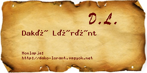 Dakó Lóránt névjegykártya
